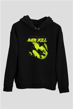 Overkill Siyah Unisex Kapüşonlu Sweatshirt