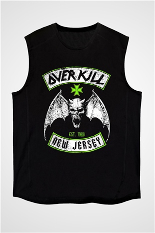 Overkill Siyah Unisex Kolsuz Tişört