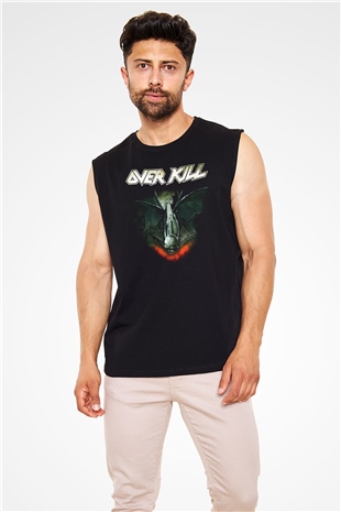 Overkill Siyah Unisex Kolsuz Tişört