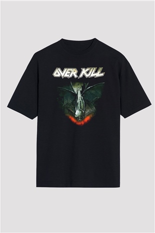 Overkill Siyah Unisex Oversize Tişört T-Shirt