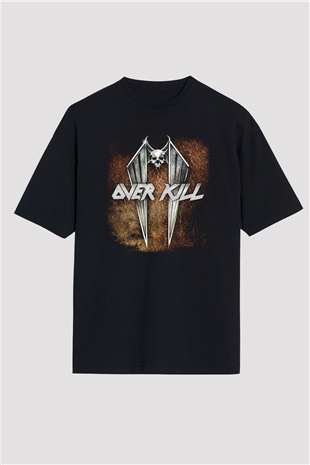Overkill Siyah Unisex Oversize Tişört T-Shirt