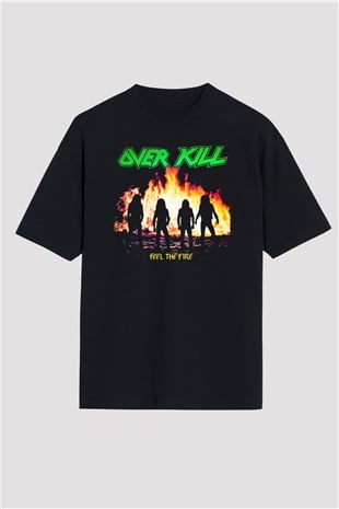 Overkill Siyah Unisex Oversize Tişört T-Shirt