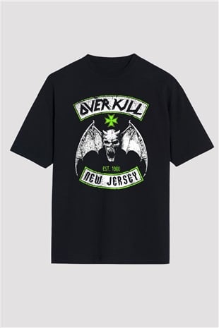 Overkill Siyah Unisex Oversize Tişört T-Shirt