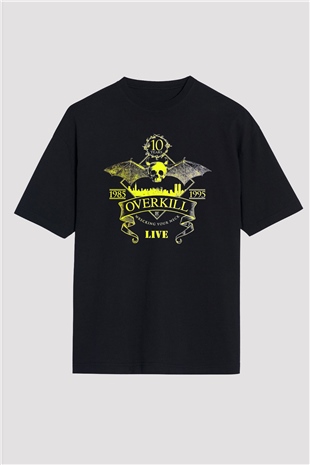 Overkill Siyah Unisex Oversize Tişört T-Shirt