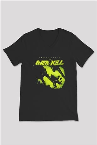 Overkill Siyah Unisex V Yaka Tişört