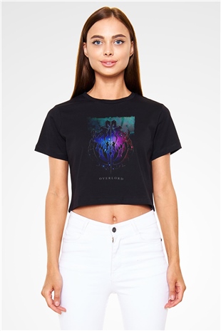 Overlord Siyah  Crop Top Tişört