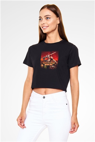 Overlord Siyah  Crop Top Tişört