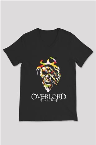 Overlord Siyah Unisex V Yaka Tişört