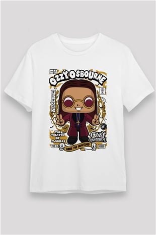 Ozzy Osbourne Baskılı Unisex Beyaz Tişört