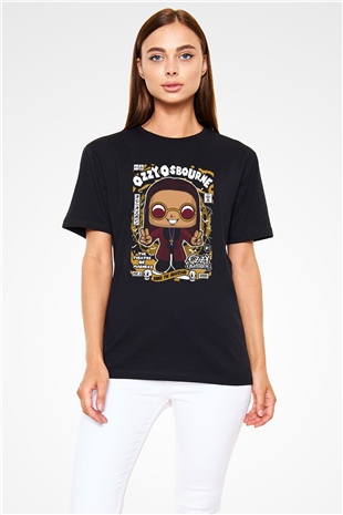 Ozzy Osbourne Baskılı Unisex Siyah Tişört