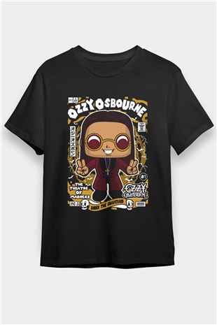 Ozzy Osbourne Baskılı Unisex Siyah Tişört