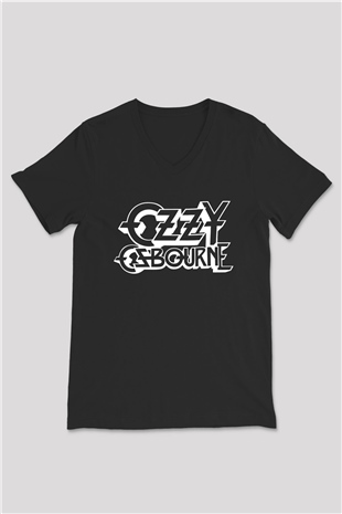 Ozzy Osbourne Siyah Unisex V Yaka Tişört T-Shirt