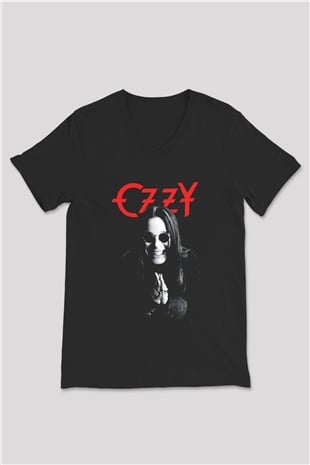 Ozzy Osbourne Siyah Unisex V Yaka Tişört T-Shirt