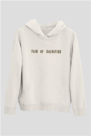 Pain Of Salvation Baskılı Beyaz Unisex Kapüşonlu Sweatshirt
