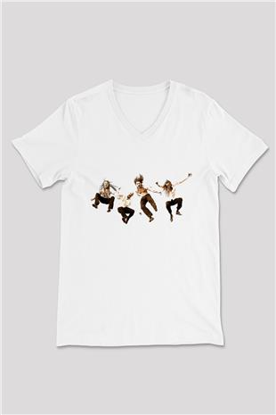 Pain Of Salvation Baskılı Beyaz Unisex V Yaka Tişört - Tshirt