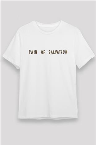 Pain Of Salvation Baskılı Unisex Beyaz Tişört - Tshirt