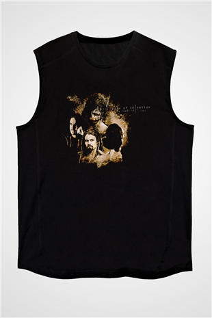 Pain Of Salvation Baskılı Unisex Siyah Kolsuz Tişört - Tshirt