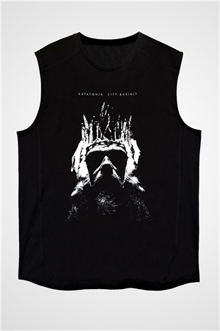Pain Of Salvation Baskılı Unisex Siyah Kolsuz Tişört - Tshirt