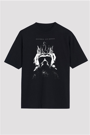 Pain Of Salvation Baskılı Unisex Siyah Oversize Tişört - Tshirt