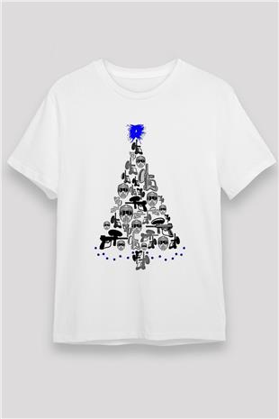 Paintball Baskılı Unisex Beyaz Tişört - Tshirt