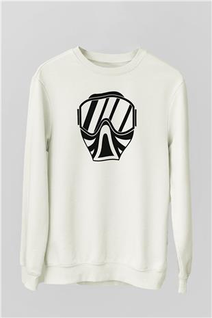 Paintball Baskılı Unisex Ekru Sweatshirt