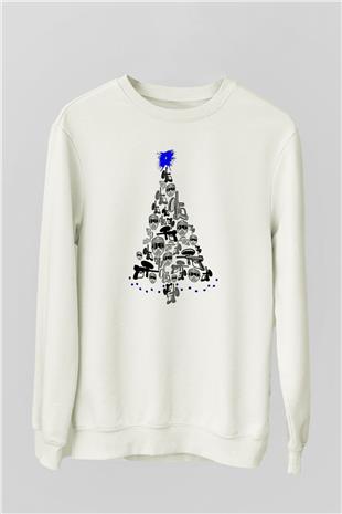 Paintball Baskılı Unisex Ekru Sweatshirt