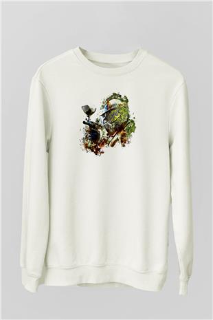 Paintball Baskılı Unisex Ekru Sweatshirt