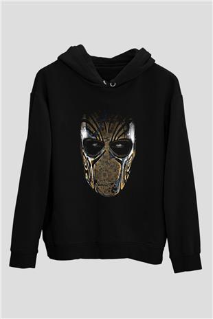 Paintball Baskılı Unisex Siyah Kapüşonlu Sweatshirt