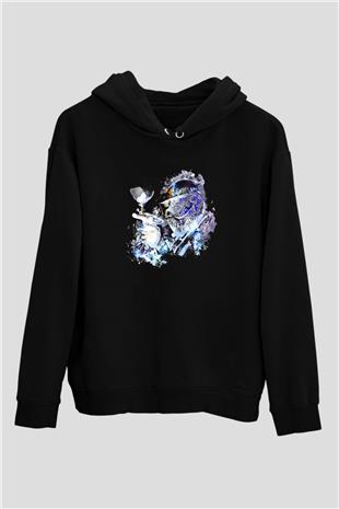 Paintball Baskılı Unisex Siyah Kapüşonlu Sweatshirt