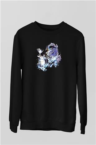 Paintball Baskılı Unisex Siyah Sweatshirt