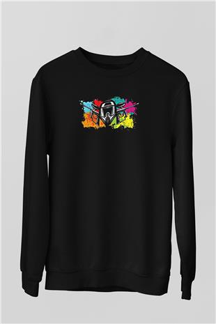 Paintball Baskılı Unisex Siyah Sweatshirt