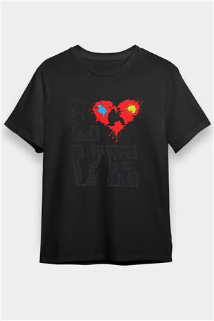 Paintball Baskılı Unisex Siyah Tişört - Tshirt