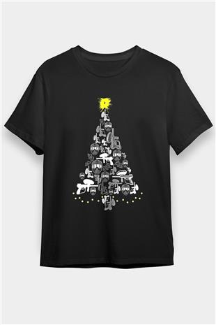 Paintball Baskılı Unisex Siyah Tişört - Tshirt