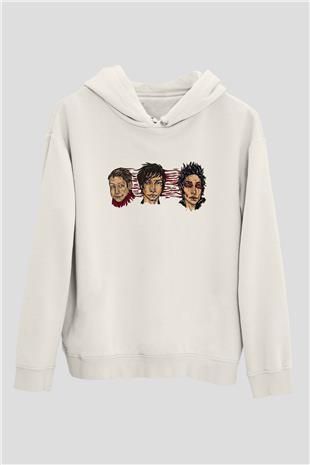 Palaye Royale Baskılı Beyaz Unisex Kapüşonlu Sweatshirt