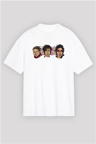 Palaye Royale Baskılı Beyaz Unisex Oversize Tişört - Tshirt