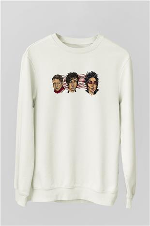 Palaye Royale Baskılı Beyaz Unisex Sweatshirt