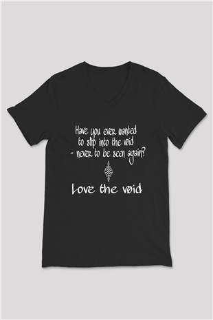 Palaye Royale Baskılı Unisex Siyah V Yaka Tişört - Tshirt