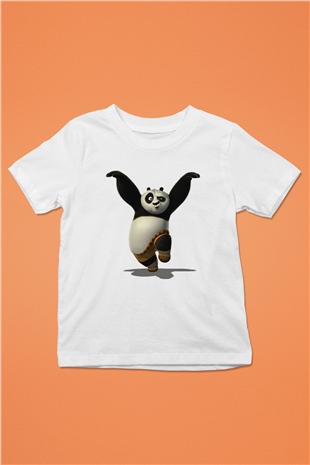 Panda Baskılı Beyaz Unisex Çocuk Tişört