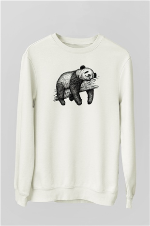 Panda Beyaz Unisex Sweatshirt