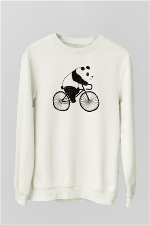 Panda Beyaz Unisex Sweatshirt