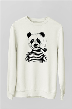 Panda Beyaz Unisex Sweatshirt