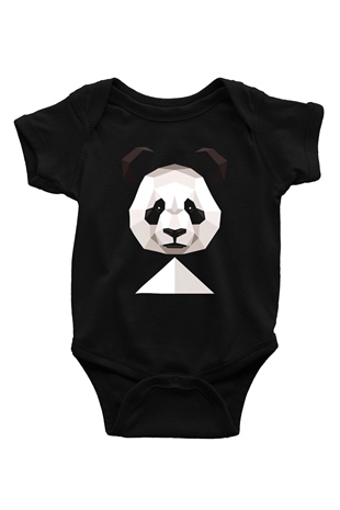 Panda Siyah Bebek Body - Zıbın