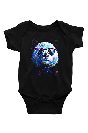 Panda Siyah Bebek Body - Zıbın