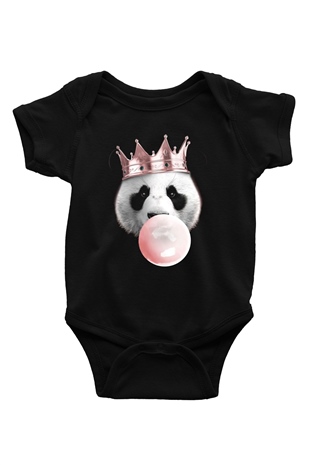 Panda Siyah Bebek Body - Zıbın