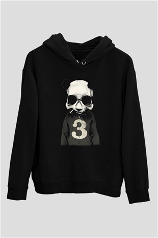 Panda Siyah Unisex Hoodie