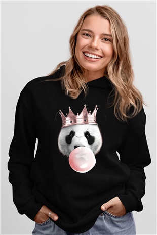 Panda Siyah Unisex Hoodie