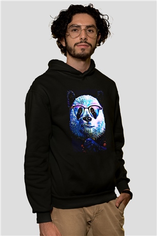Panda Siyah Unisex Hoodie