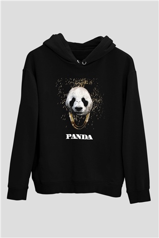 Panda Siyah Unisex Hoodie