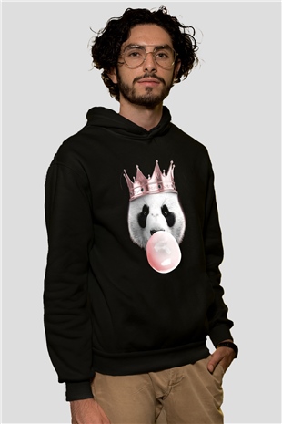 Panda Siyah Unisex Hoodie