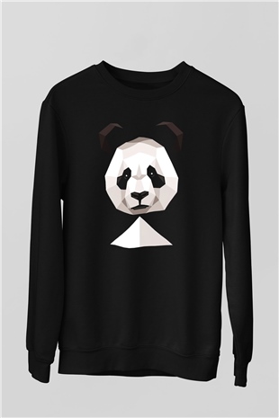 Panda Siyah Unisex Sweatshirt